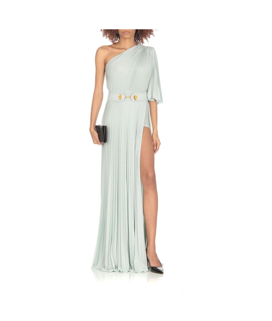 Elisabetta Franchi Long Aqua Green Dress | italist