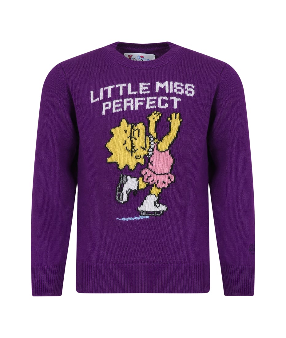 Purple Sweater For Girl With Lisa Simpson