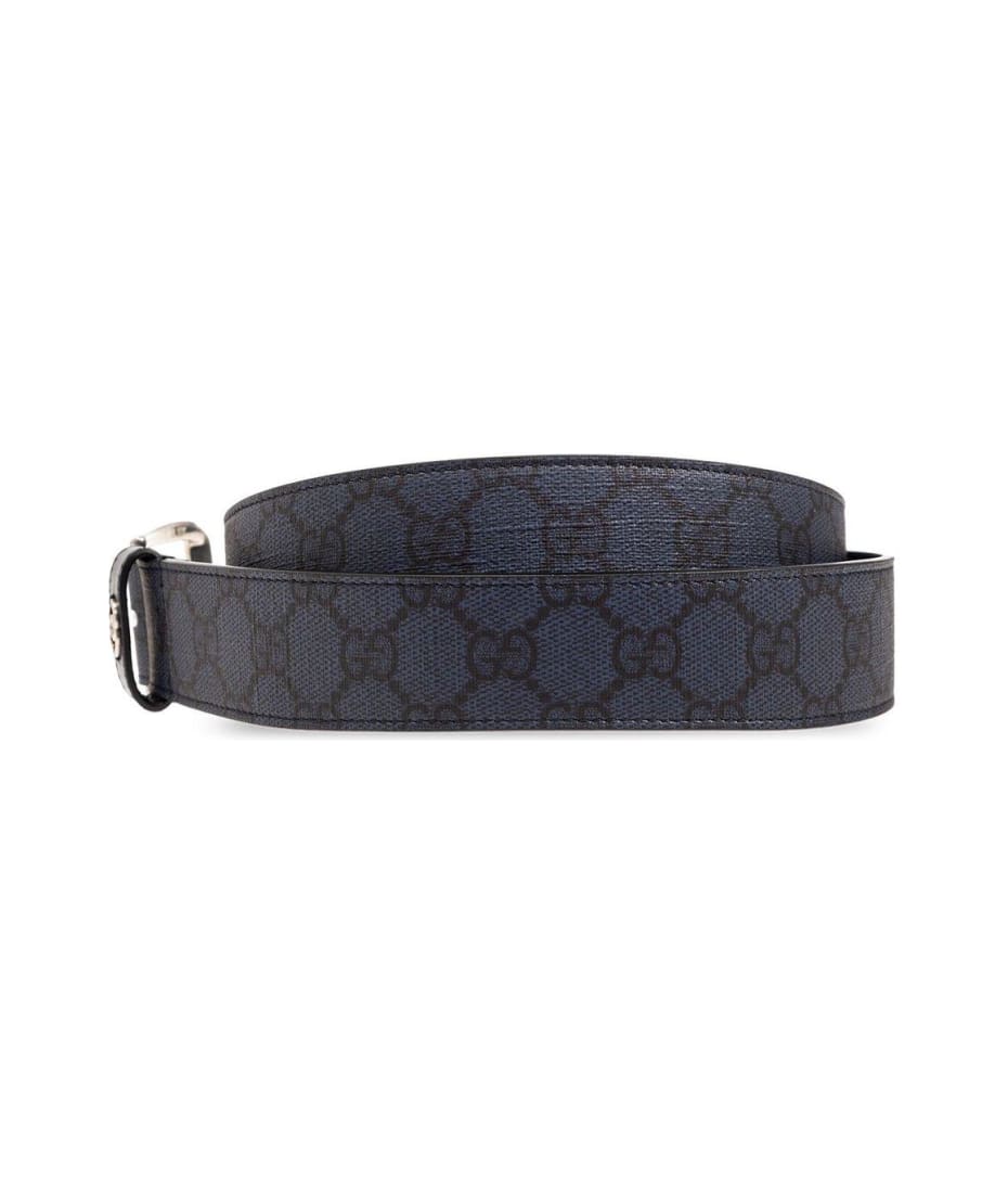 Gucci Logo Plaque Monogrammed Belt - Blue
