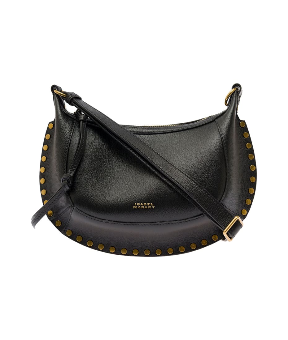 Isabel Marant 'oskan Moon' Black Shoulder Bag With Studs