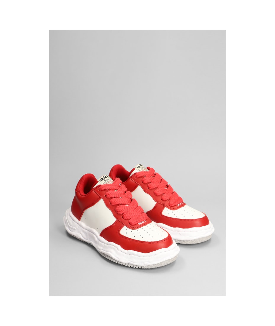 Mihara Yasuhiro Waney Sneakers In Red Leather | italist