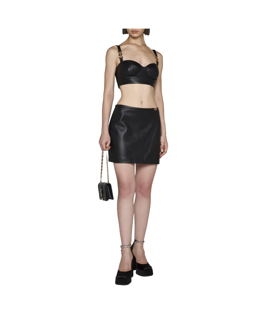 【送料&関税込】Versace medusa 95 Top Medusa '95 Satin Corset Top Black | VERSACE US