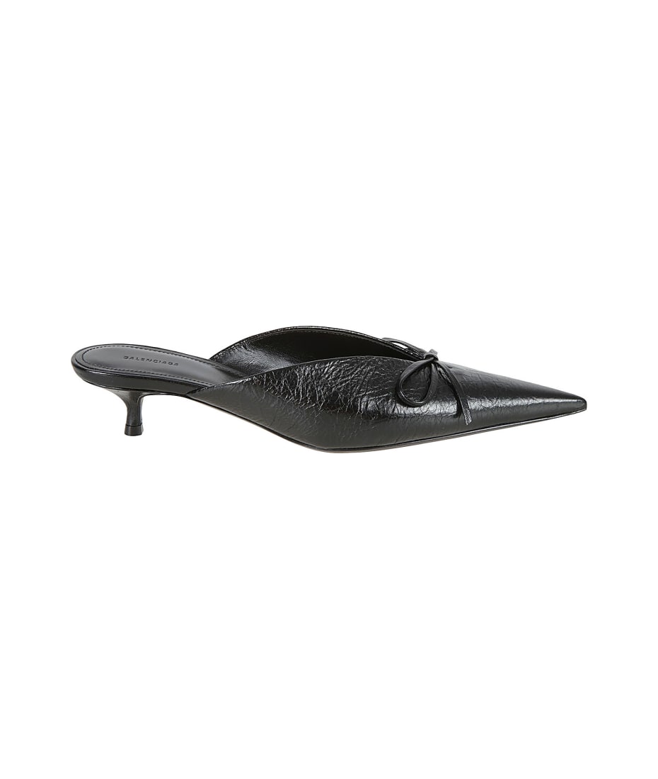 サンダル・ミュール BALENCIAGA Printed satiin Knife Bow mules Balenciaga Knife Bow Mules | italist