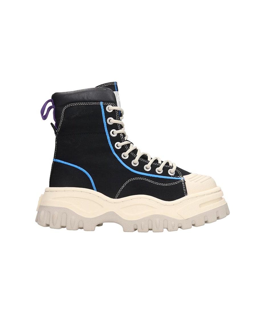 Eytys Akira Combat Boots In Black Canvas | italist