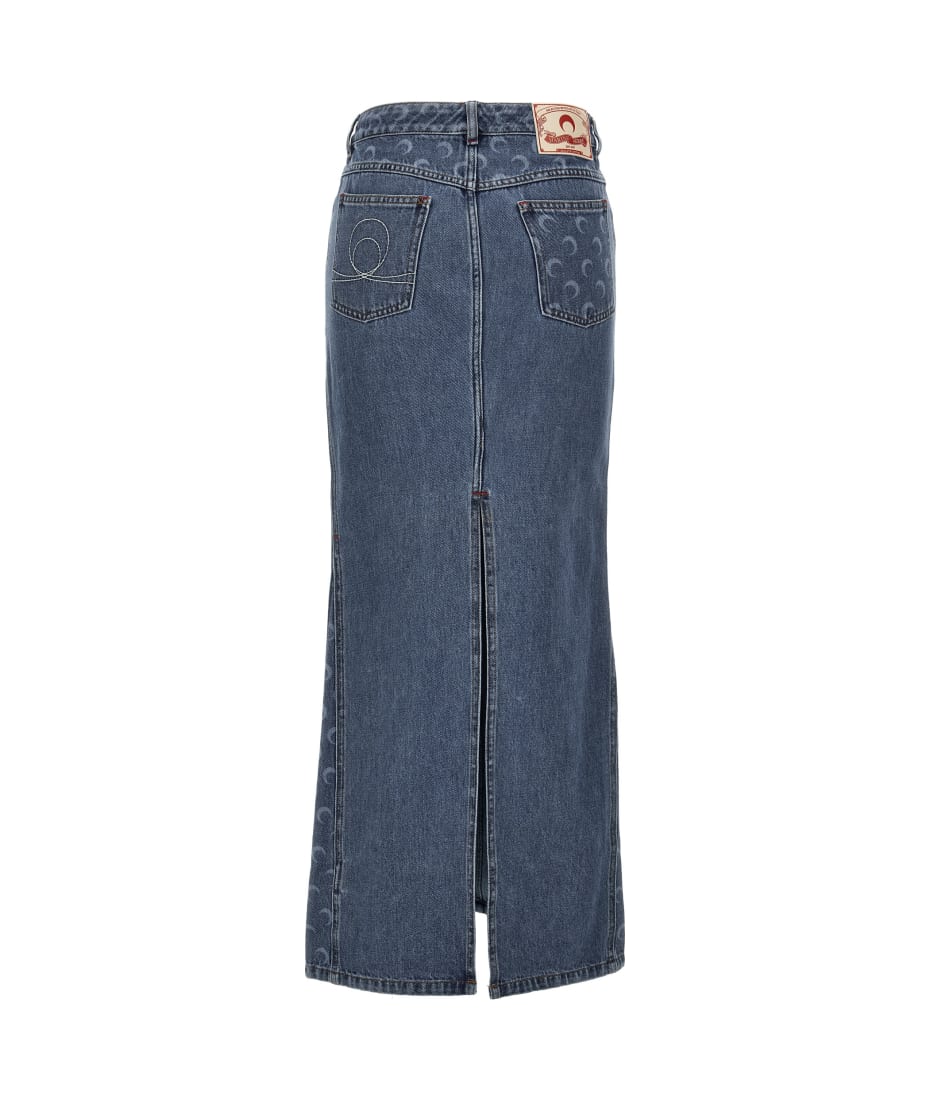 スカート Marine Serre Moon Laser Long Skirt Moon Laser Denim Long Skirt • Marine Serre