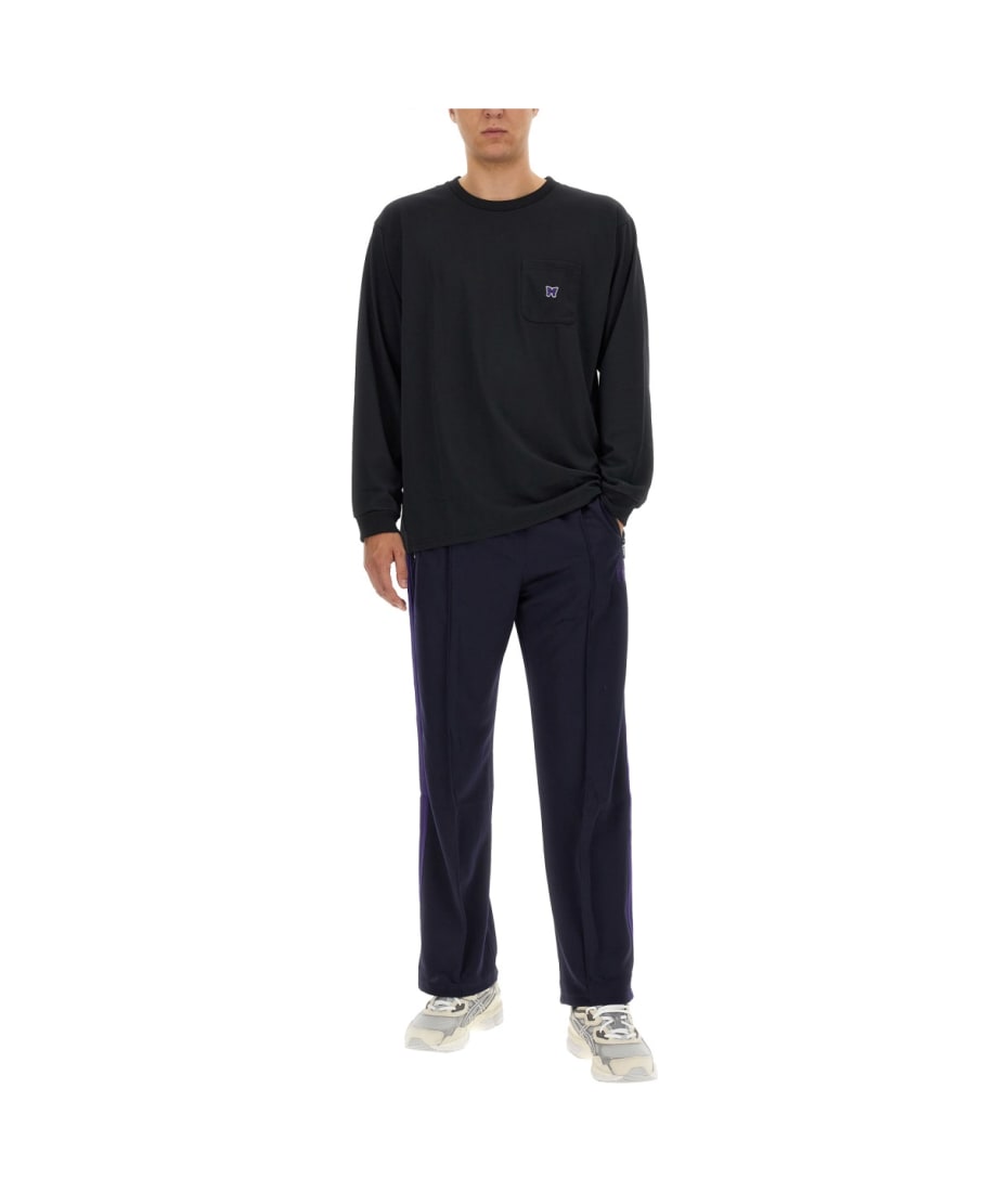Tシャツ・カットソー Needles FW23 T-SHIRT WITH LOGO (NS272_C-BLACK) Needles T-shirt With Logo | italist