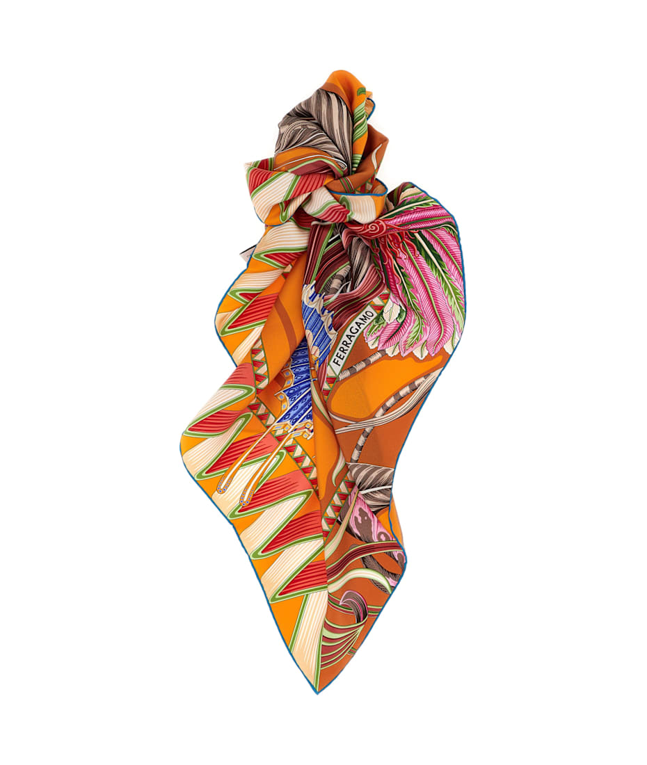 スカーフ FERRAGAMO FW25 'Giada' print scarf (785343 ARANCIOCOTTO) 785339_01_cart_r20.jpg