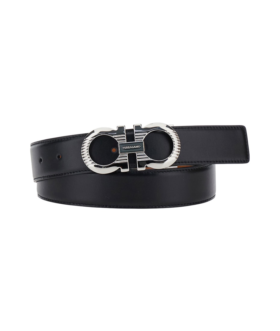 FERRAGAMO Gancini Leather Reversible Belt