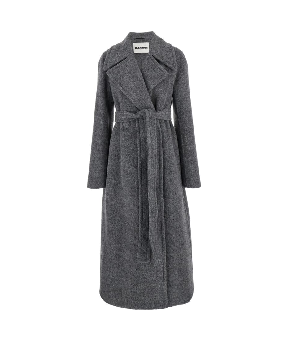 Jil Sander Grey Wool Blend Coat | italist