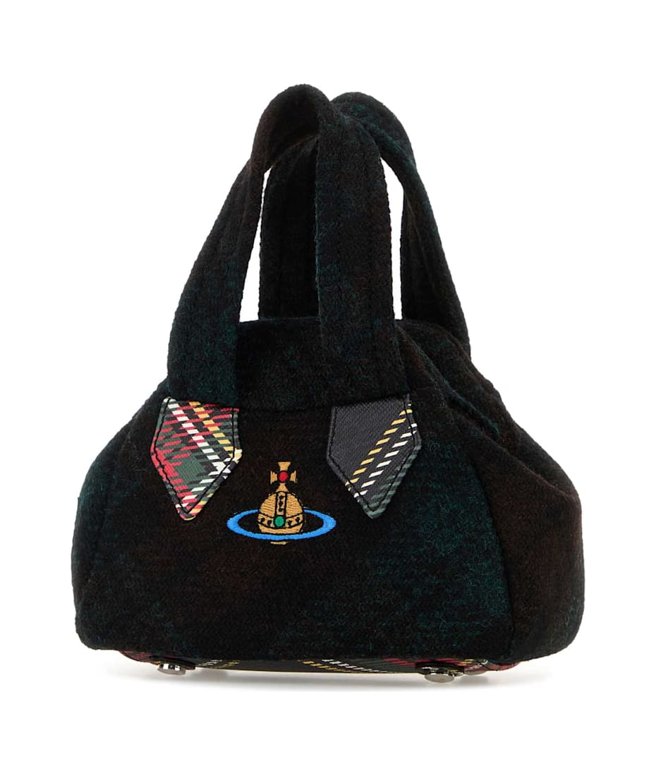 Vivienne Westwood ショルダーバッグ 立体刺繍デザイン Vivienne Westwood Embroidered Fabric Mini Yasmine Handbag