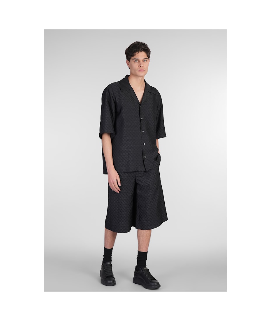 Tシャツ・カットソー alexander mcqueen Black viscose blend shirt Alexander McQueen logo-print Cotton T-shirt | Black | FARFETCH