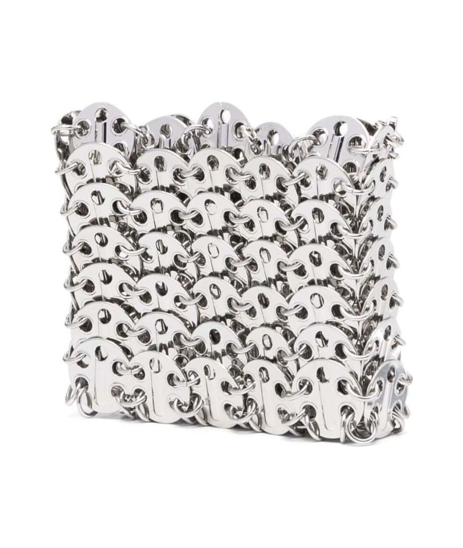 Paco Rabanne 1969 Micro Bag In Silver-tone Brass Woman