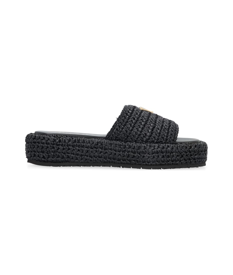 【PRADA】レディース Raffia Slides ラフィア フラットサンダル Prada Raffia Slides | Saks Fifth Avenue