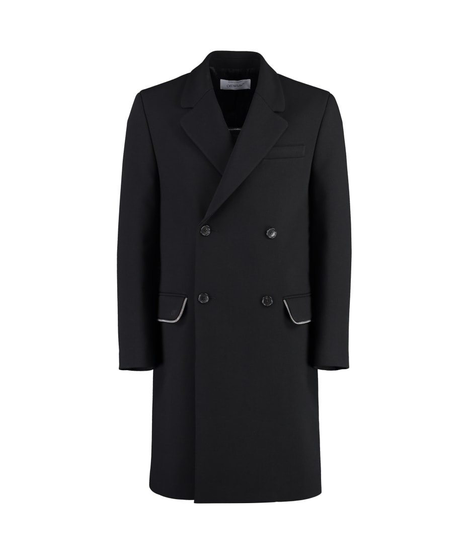 ジャケット・アウター Off-White Made in Italy virgin wool coat Off-White Double-breasted Virgin Wool Coat | italist, ALWAYS