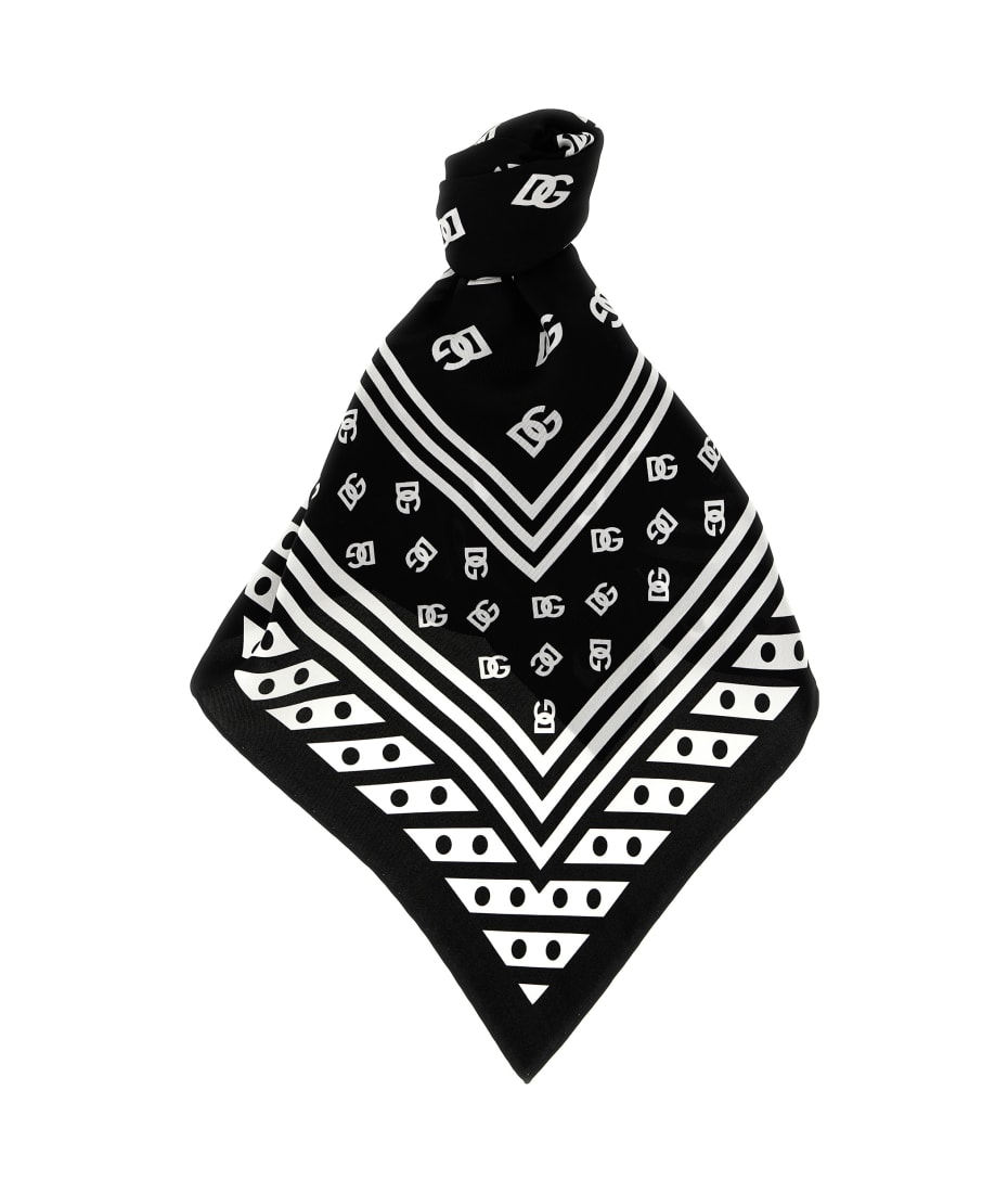【送料&関税込】Dolce & Gabbana Logo Scarf Dolce & Gabbana - Blue & Orange Wool Logo Scarf