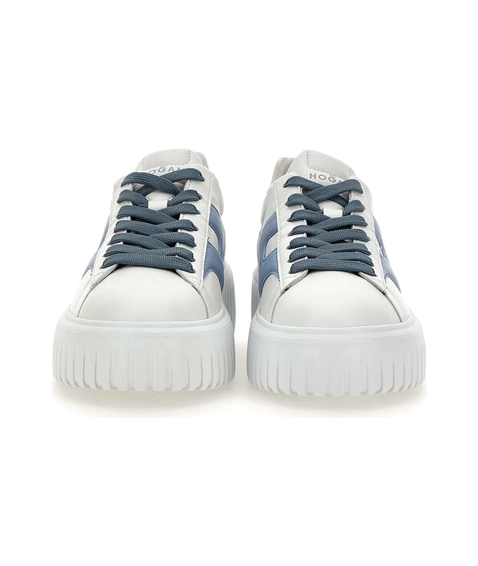 Hogan Sneakers "h-stripes" - WHITE/light blue