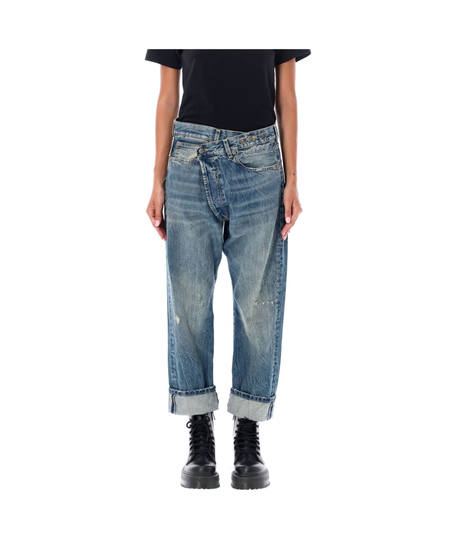 R13 fashion crossover jeans