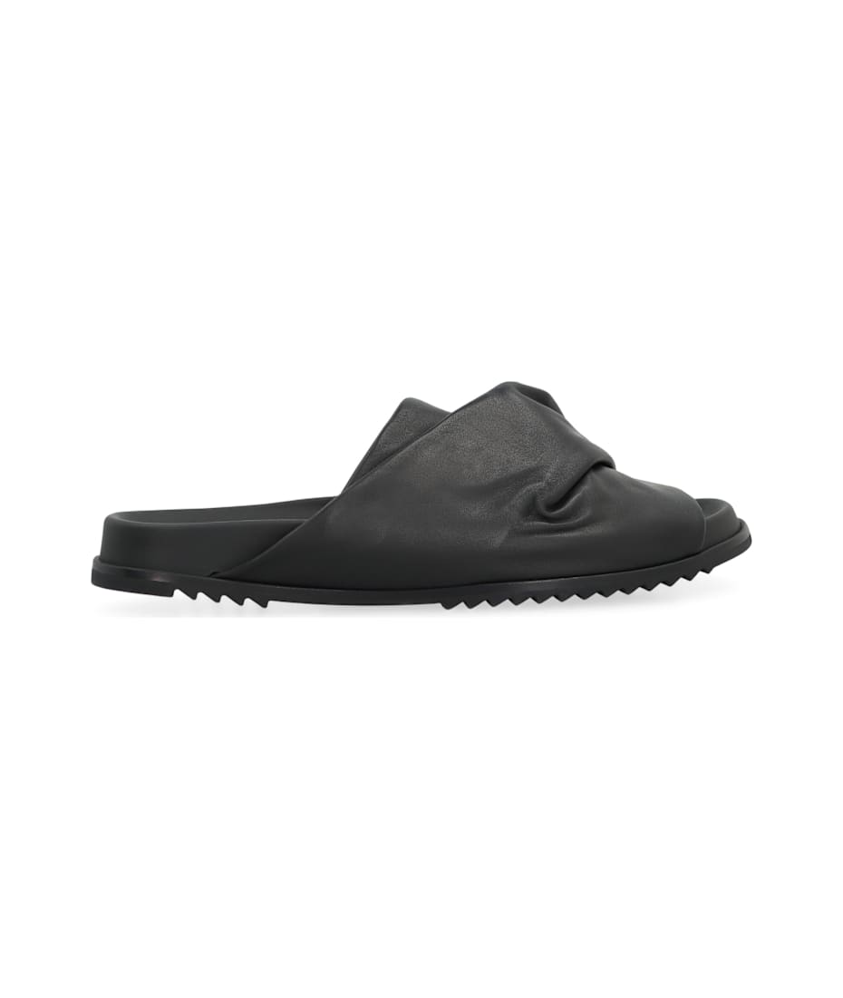 【関税&送料込み】Rick Owens Mobius Leather Slides Rick Owens Mobius Leather Slides | italist