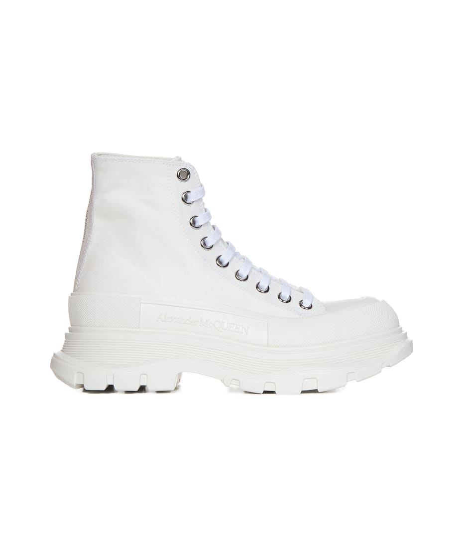 スニーカー ALEXANDER MCQUEEN WHITE CANVAS TREAD SLICK SNEAKERS Alexander McQueen White Canvas Tread Slick Sneakers
