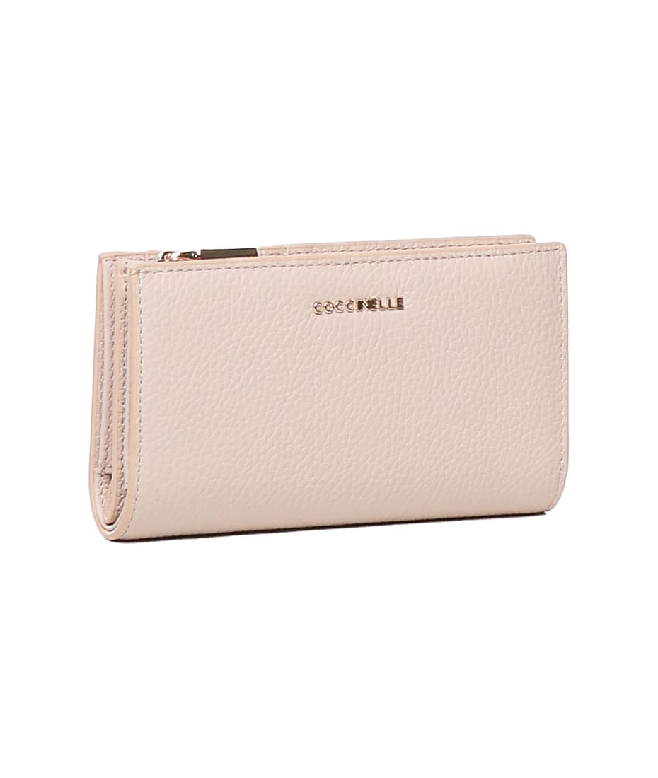 財布・小物その他 COCCINELLE Woman Wallet Beige E2MW511F701 N71 NEW COCCINELLE Wallet METALLIC SOFT Female Leather Beige