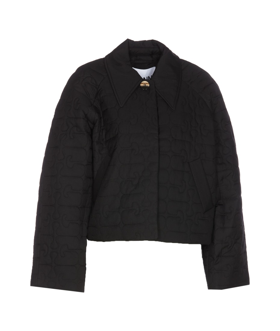 ジャケット Ganni Giacca Corta Trapuntata Quilted ripstop jacket in black - Ganni | Mytheresa