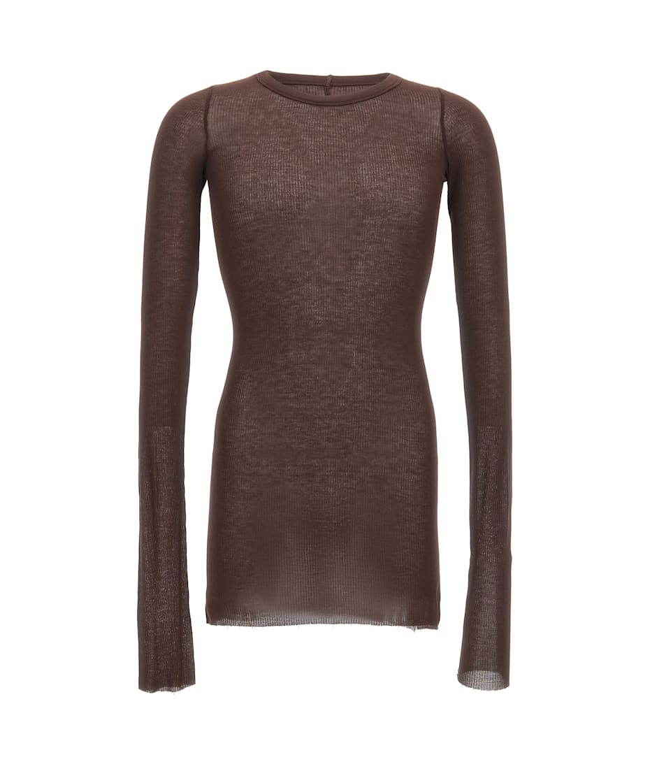 【関税込み】RICK OWENS Ribbed viscose and wool T-shirt RICK OWENS - TOPS - Rick Owens