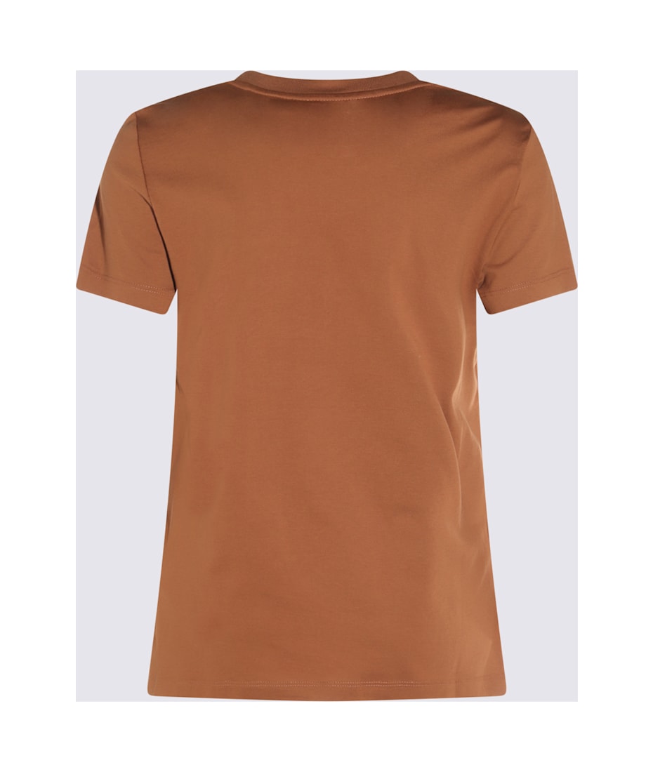 ★関税込み★ Max Mara BROWN COTTON T-SHIRT Max Mara Brown Cotton T-shirt | italist
