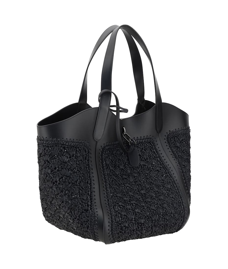 Giorgio Armani Leather And Raffia Shoulder Bag | italist, ALWAYS