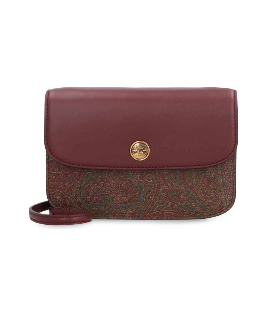 ETRO: Essential bag in fabric coated with Paisley jacquard - Brown