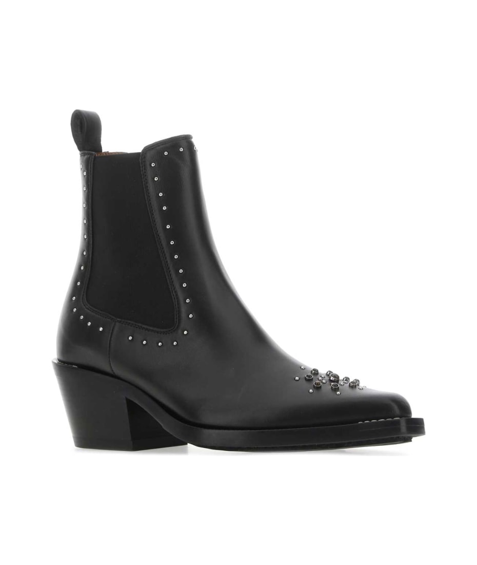 ロングブーツ CHLOE Black Leather Nellie Ankle Boots Nellie leather ankle boots in black - Chloe | Mytheresa