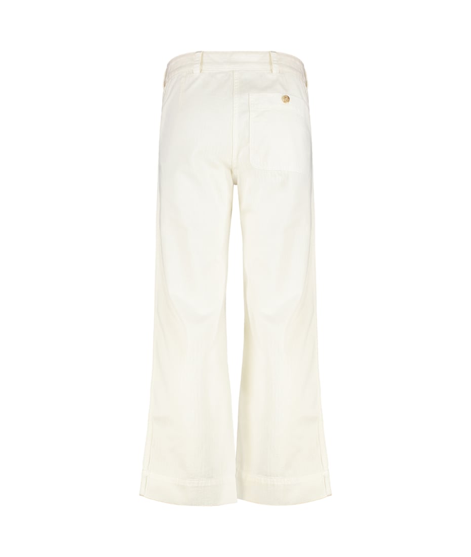 【送料&関税込】Etro White Cotton Pants High-rise wide-leg cotton pants in white - Etro | Mytheresa