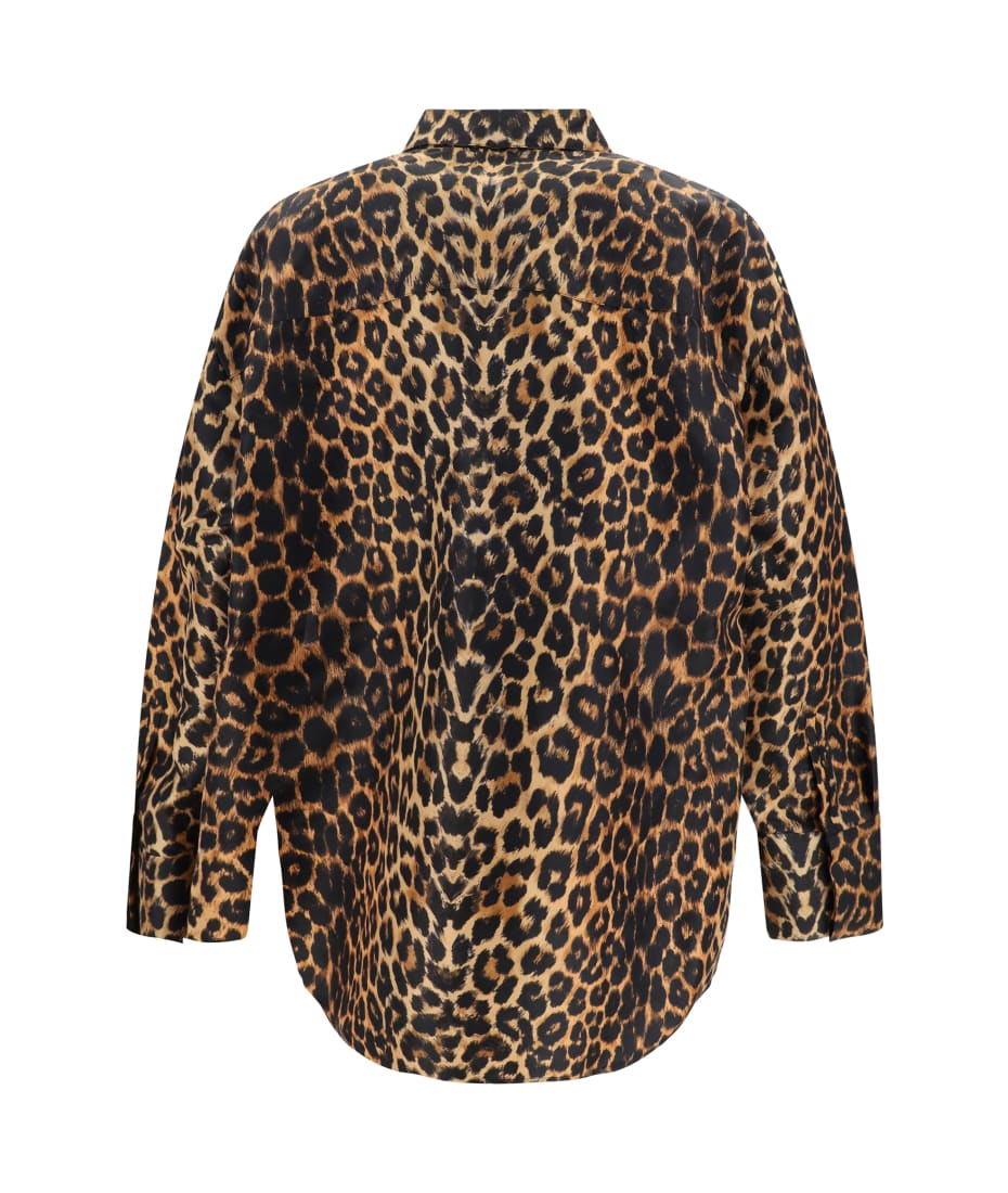 Saint Laurent Leopard Print Taffeta Shirt | italist, ALWAYS