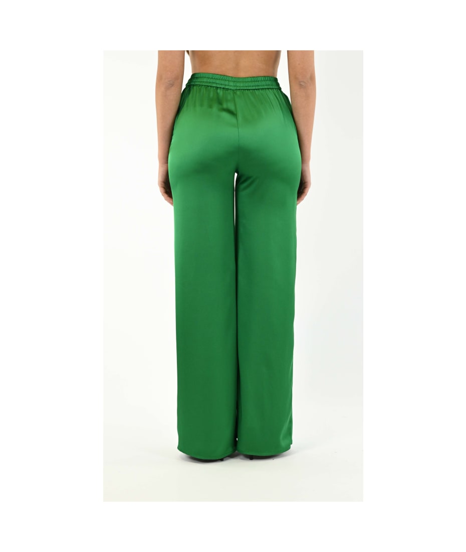 Herno Soft Satin High-waisted Trousers - Green