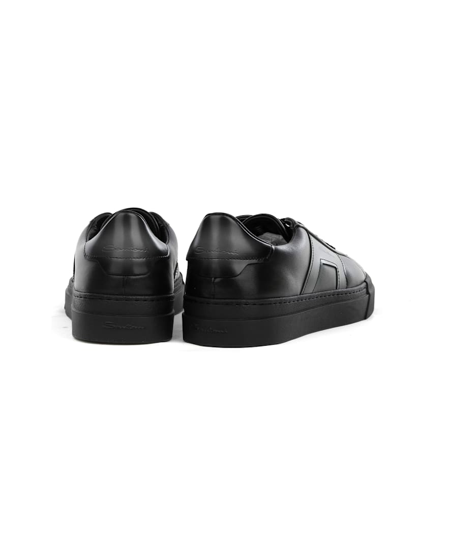 Santoni Sneaker Grey Black Leather | italist