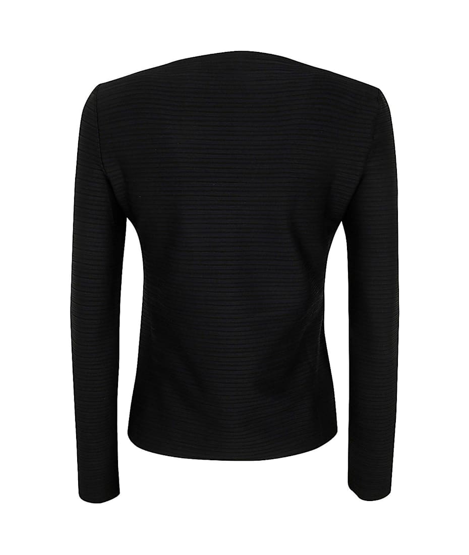 トップス EMPORIO ARMANI knit black made in Italy Emporio Armani Textured Knit Short-Sleeve Sweater | Saks