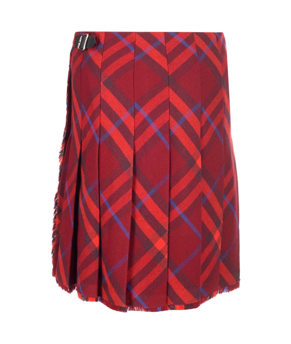 【送料&関税込】Burberry Check Pattern Wool Kilt Check Wool Blend Maxi Kilt in Camp - Women | Burberry® Official