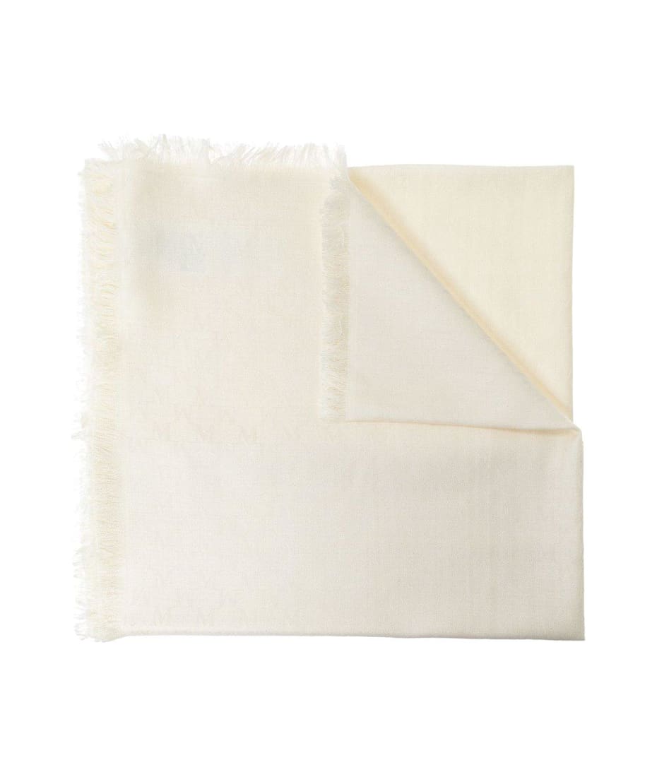 スカーフ MAX MARA Woman Scarf White 2514541311600 087 Max Mara All-over Logo Patterned Frayed Edge Scarf | italist