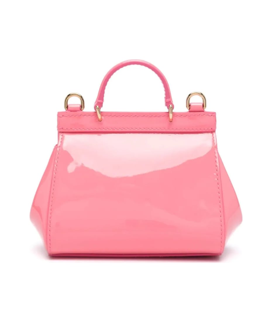 Dolce & Gabbana Mini Sicily Bag In Pink Patent Leather - Pink