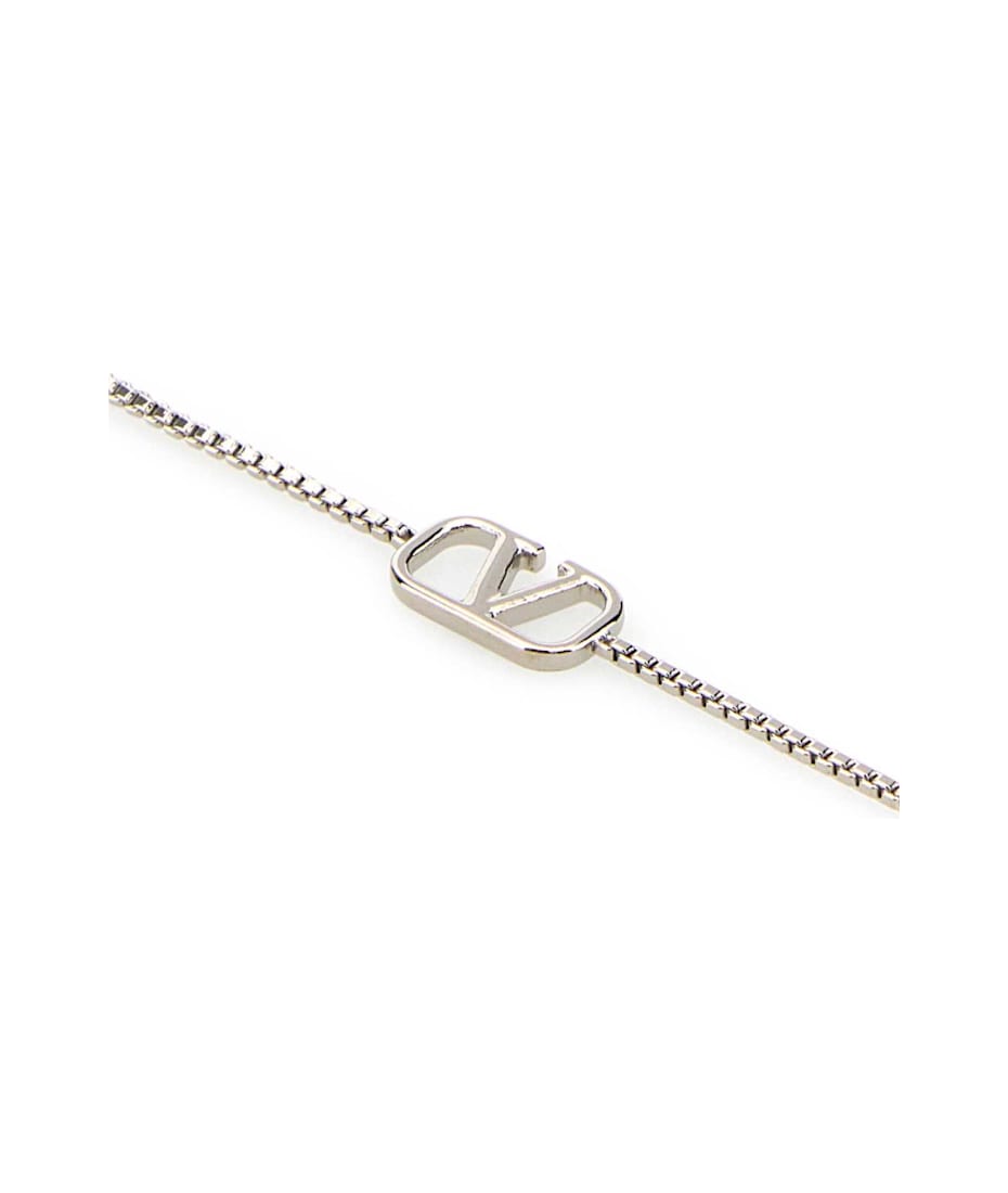 Valentino Garavani Silver Metal Vlogo Signature Bracelet