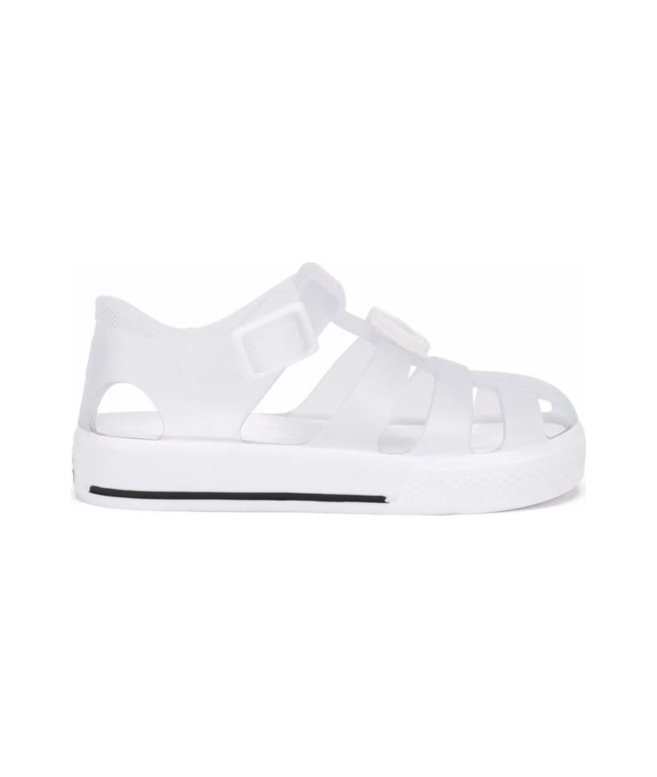 Dolce & Gabbana White Rubber Sandals - White