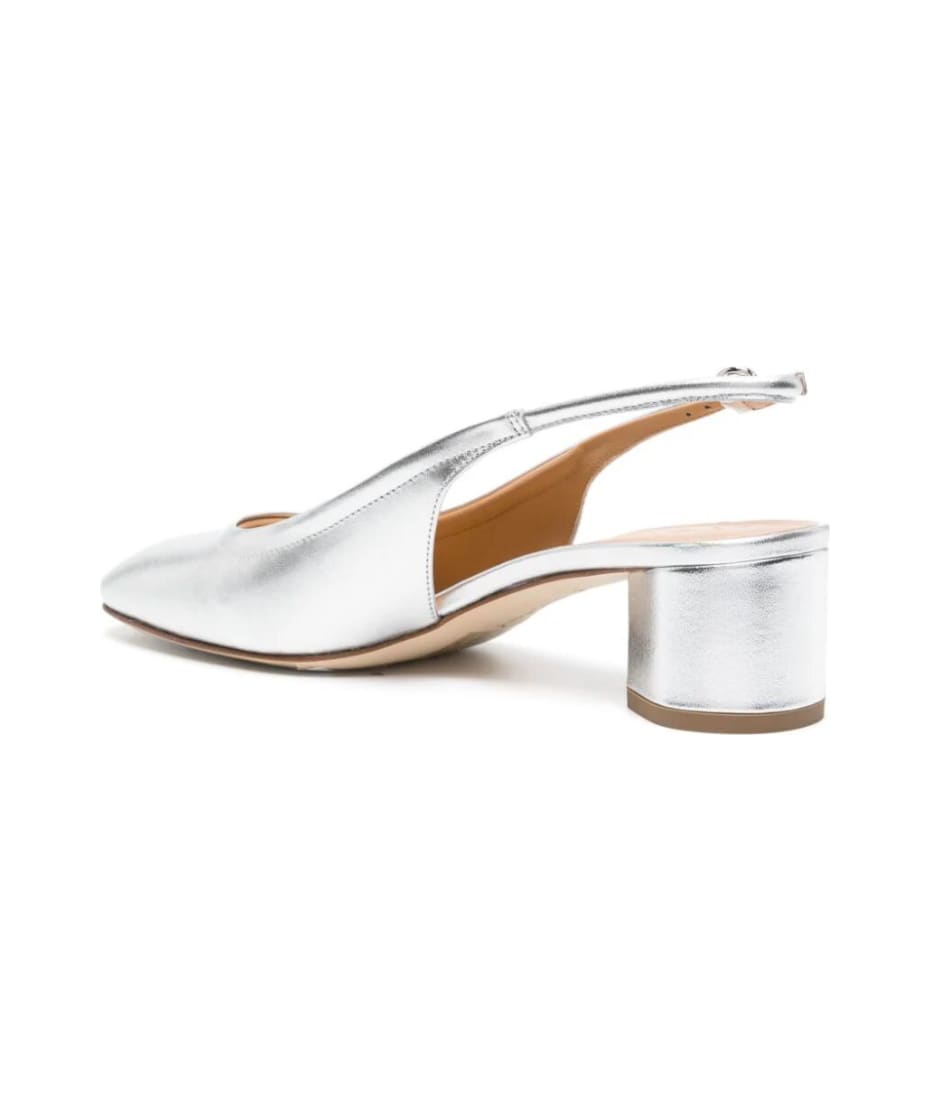 サンダル・ミュール aeyde Heeled shoes (ROMY LAMINATED NAPPA LEATHER SILVER) AEYDE Romy Laminated Silver Pumps | Shopbop