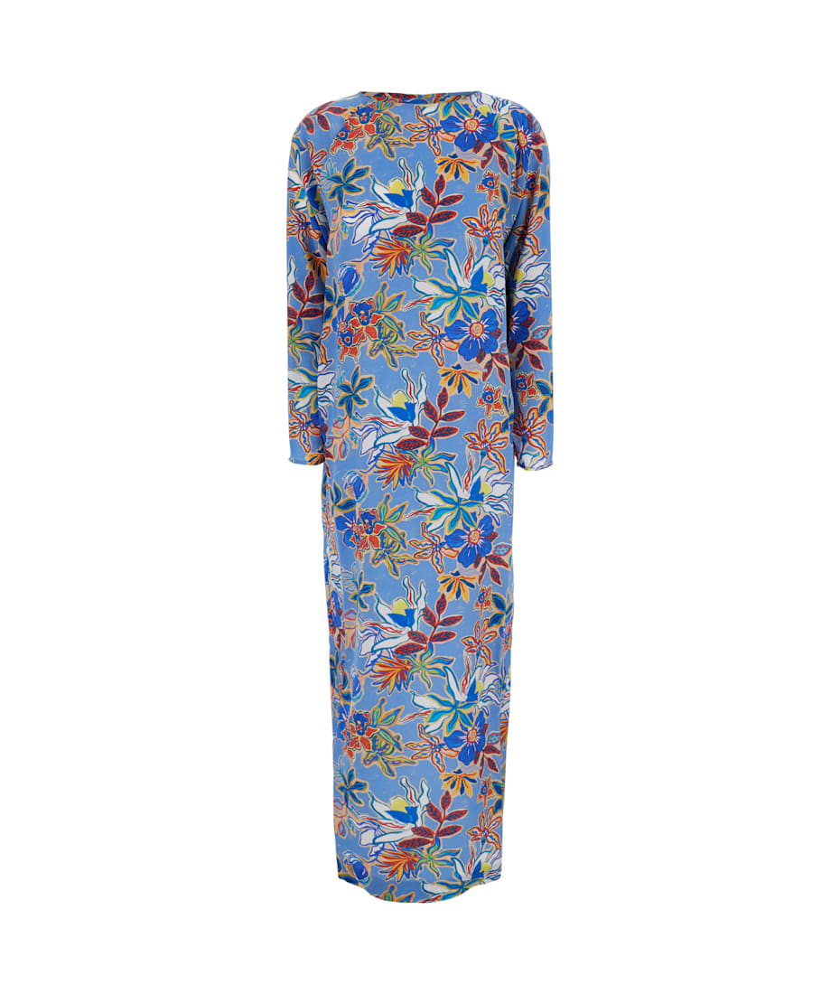 Momonì 'murui' Light Bluedress With All-over Floral Print In