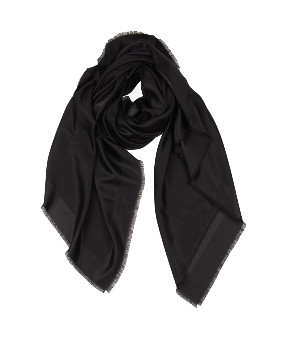 Givenchy Tour Date Wool/Silk Fringe Scarf
