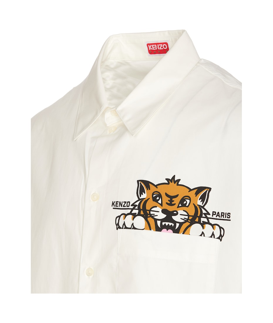 happy❁︎favori  Kenzo Happy Tiger Pocket Casual Shirt | italist