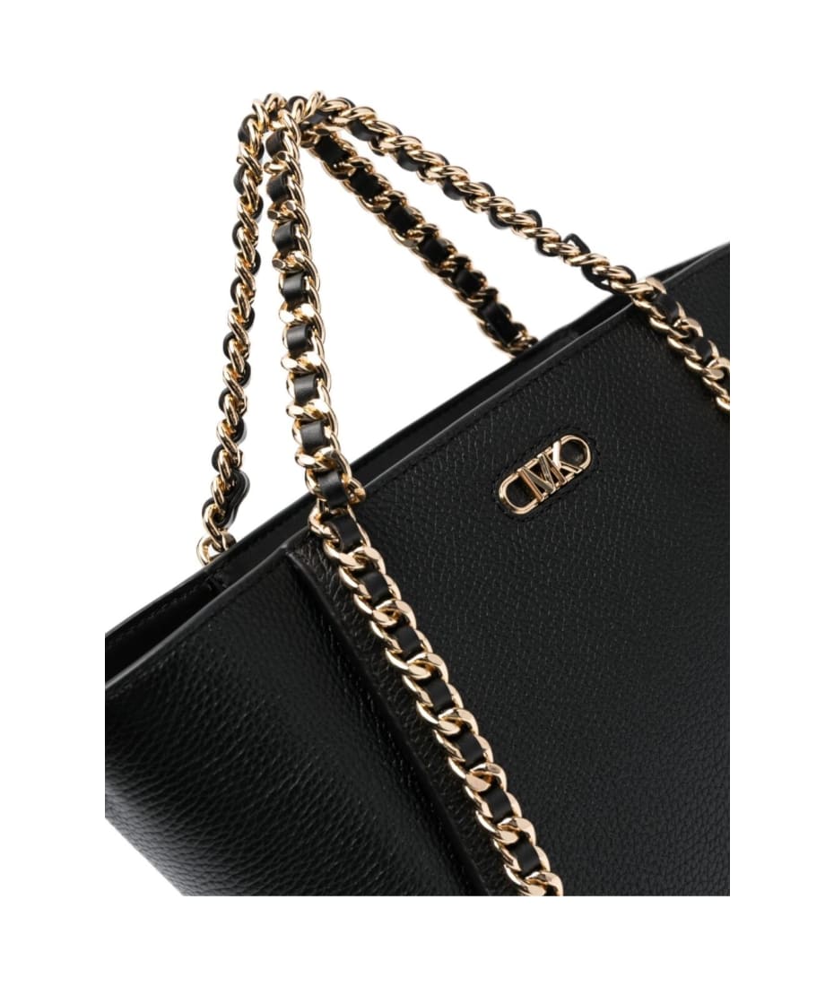 Westley Large Pebbled Leather Chain-Link Tote Bag