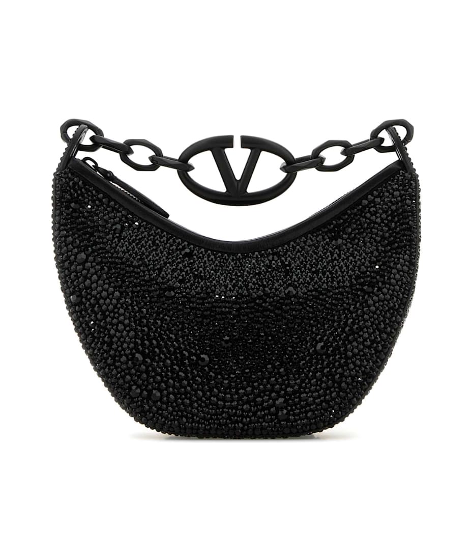 ハンドバッグ VALENTINO EMBELLISHED LEATHER HOBO VLOGO MOON HANDBAG Valentino Garavani Embellished Leather Hobo Vlogo Moon
