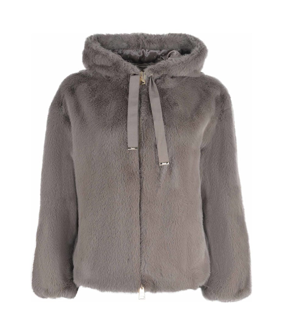 ジャケット HERNO FW25 'Resort' faux fur jacket (GC00072DR12624 9300) Herno Faux Mink Jacket W/ Fixed Hood Tortora