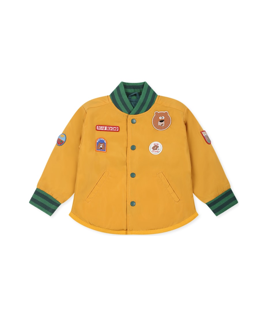 Stella McCartney Kids Yellow Bomber Jacket For Baby Boy With