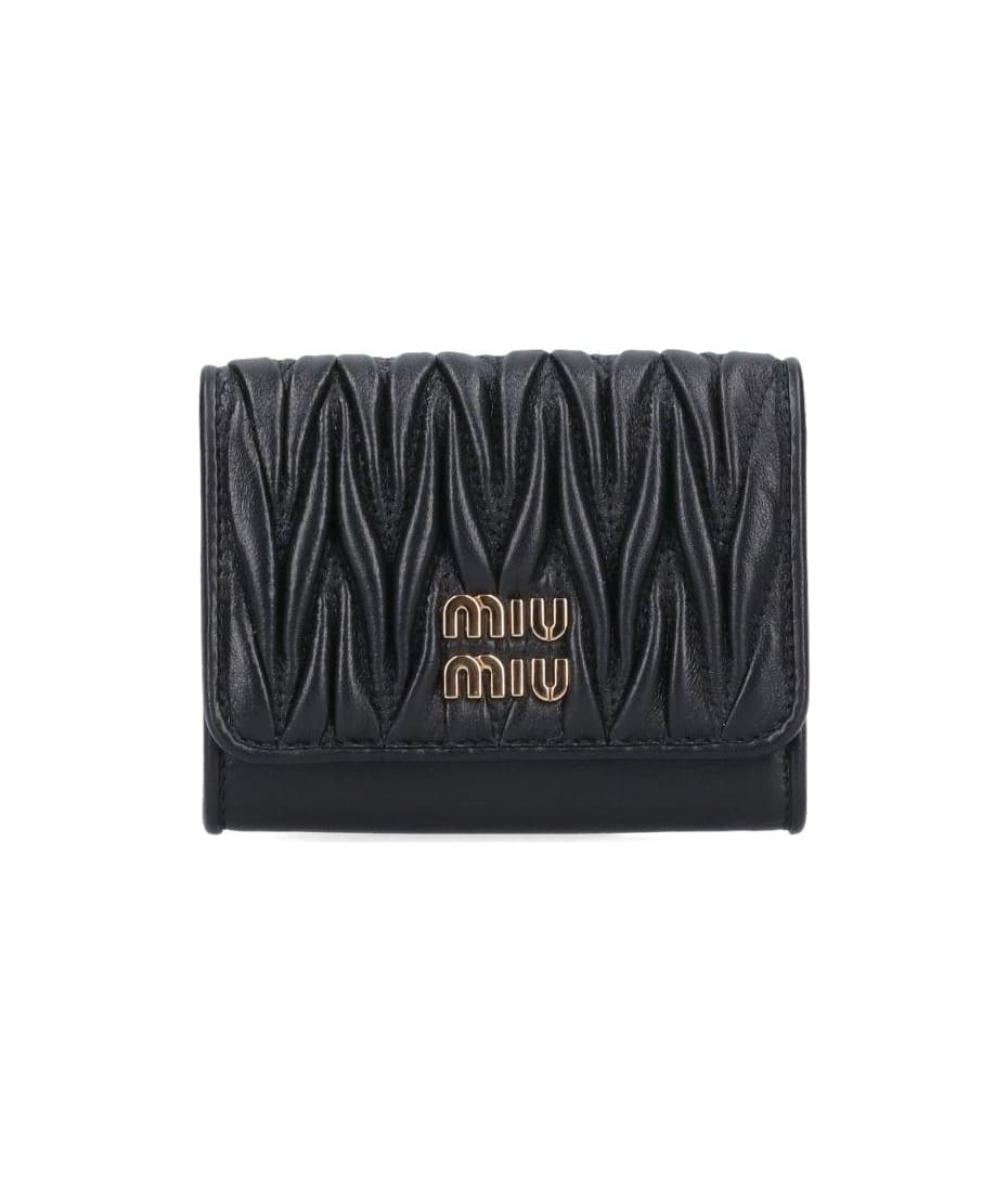 Miu Miu Black Nappa leather badge holder