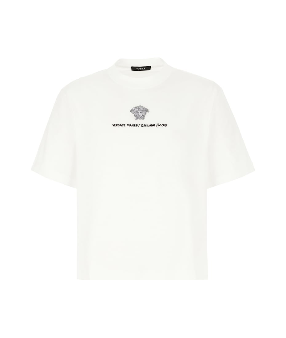【関税&送料込】Versace White Cotton T-Shirt Versace White Cotton T-shirt | italist